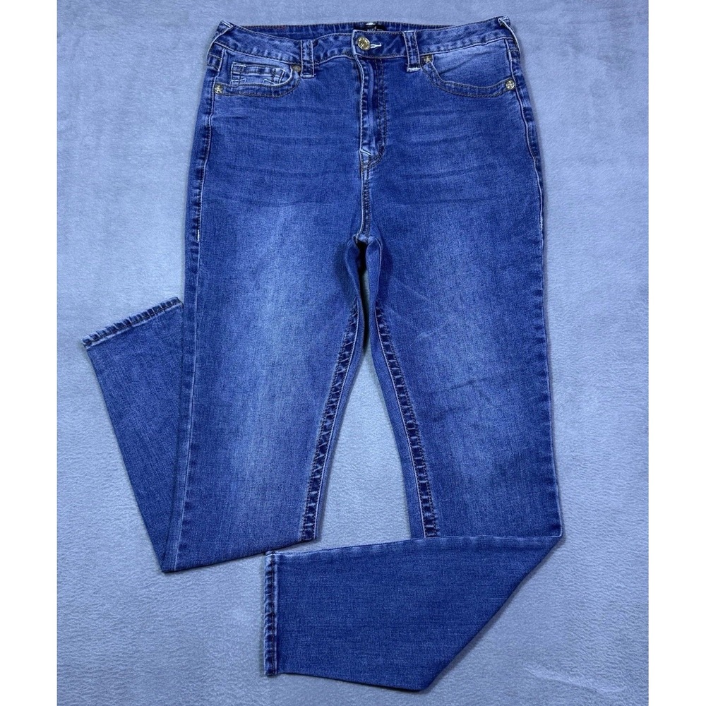 True Religion Jeans Womens 31x28 HALLE Highrise Super Skinny Ankle Stretch
